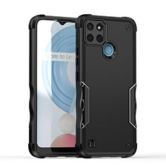 Coque Contour Silicone et Plastique Housse Etui Mat QW1 pour Realme C21Y Noir