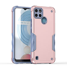 Coque Contour Silicone et Plastique Housse Etui Mat QW1 pour Realme C21Y Or Rose