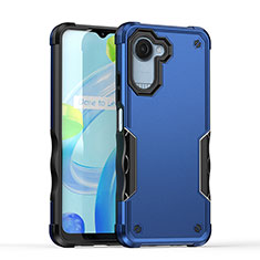 Coque Contour Silicone et Plastique Housse Etui Mat QW1 pour Realme C30 Bleu