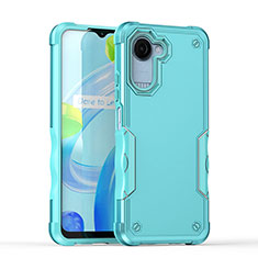 Coque Contour Silicone et Plastique Housse Etui Mat QW1 pour Realme C30 Bleu Clair