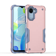 Coque Contour Silicone et Plastique Housse Etui Mat QW1 pour Realme C30s Or Rose