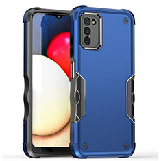 Coque Contour Silicone et Plastique Housse Etui Mat QW1 pour Samsung Galaxy A03s Bleu