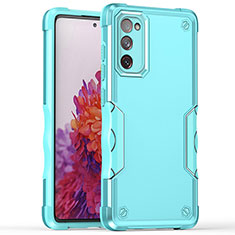 Coque Contour Silicone et Plastique Housse Etui Mat QW1 pour Samsung Galaxy S20 FE (2022) 5G Bleu Clair