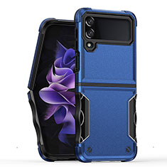 Coque Contour Silicone et Plastique Housse Etui Mat QW1 pour Samsung Galaxy Z Flip4 5G Bleu