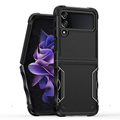 Coque Contour Silicone et Plastique Housse Etui Mat QW1 pour Samsung Galaxy Z Flip4 5G Noir