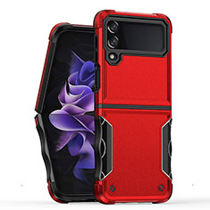 Coque Contour Silicone et Plastique Housse Etui Mat QW1 pour Samsung Galaxy Z Flip4 5G Rouge