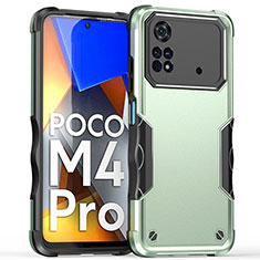 Coque Contour Silicone et Plastique Housse Etui Mat QW1 pour Xiaomi Poco M4 Pro 4G Pastel Vert