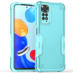 Coque Contour Silicone et Plastique Housse Etui Mat QW1 pour Xiaomi Redmi Note 11 4G (2022) Bleu Clair