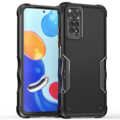 Coque Contour Silicone et Plastique Housse Etui Mat QW1 pour Xiaomi Redmi Note 11 4G (2022) Noir