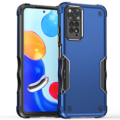 Coque Contour Silicone et Plastique Housse Etui Mat QW1 pour Xiaomi Redmi Note 11 Pro 4G Bleu