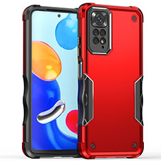 Coque Contour Silicone et Plastique Housse Etui Mat QW1 pour Xiaomi Redmi Note 11S 4G Rouge