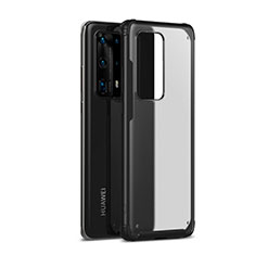 Coque Contour Silicone et Plastique Housse Etui Mat R01 pour Huawei P40 Pro+ Plus Noir