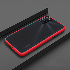 Coque Contour Silicone et Plastique Housse Etui Mat R01 pour Oppo A52 Rouge