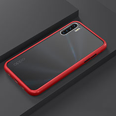 Coque Contour Silicone et Plastique Housse Etui Mat R03 pour Oppo F15 Rouge