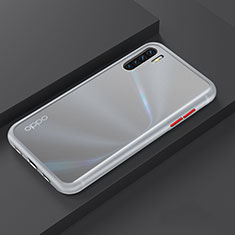 Coque Contour Silicone et Plastique Housse Etui Mat R03 pour Oppo K7 5G Blanc