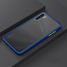 Coque Contour Silicone et Plastique Housse Etui Mat R03 pour Oppo Reno3 Bleu