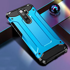 Coque Contour Silicone et Plastique Housse Etui Mat R04 pour Xiaomi Redmi Note 8 Pro Bleu Ciel