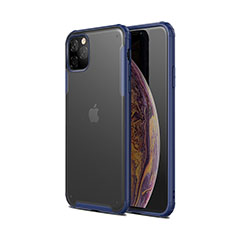 Coque Contour Silicone et Plastique Housse Etui Mat T01 pour Apple iPhone 11 Pro Bleu