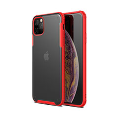 Coque Contour Silicone et Plastique Housse Etui Mat T01 pour Apple iPhone 11 Pro Rouge