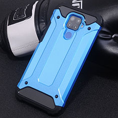 Coque Contour Silicone et Plastique Housse Etui Mat U01 pour Huawei Nova 5i Pro Bleu Ciel