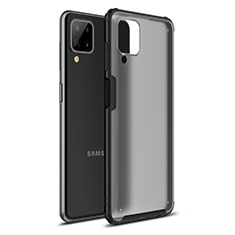 Coque Contour Silicone et Plastique Housse Etui Mat U01 pour Samsung Galaxy A12 5G Noir