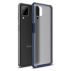 Coque Contour Silicone et Plastique Housse Etui Mat U01 pour Samsung Galaxy A12 Bleu