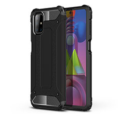 Coque Contour Silicone et Plastique Housse Etui Mat U01 pour Samsung Galaxy M51 Noir