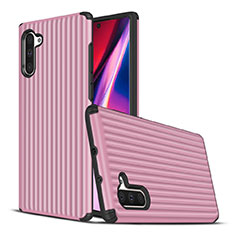 Coque Contour Silicone et Plastique Housse Etui Mat U02 pour Samsung Galaxy Note 10 Rose