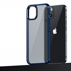 Coque Contour Silicone et Plastique Housse Etui Mat U04 pour Apple iPhone 13 Bleu