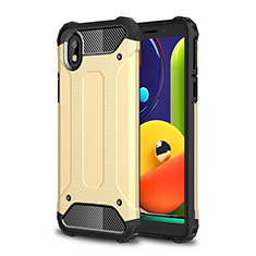 Coque Contour Silicone et Plastique Housse Etui Mat WL1 pour Samsung Galaxy A01 Core Or