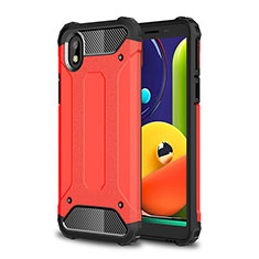 Coque Contour Silicone et Plastique Housse Etui Mat WL1 pour Samsung Galaxy A01 Core Rouge