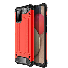 Coque Contour Silicone et Plastique Housse Etui Mat WL1 pour Samsung Galaxy A02s Rouge