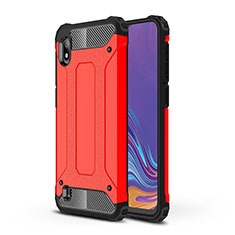 Coque Contour Silicone et Plastique Housse Etui Mat WL1 pour Samsung Galaxy A10 Rouge