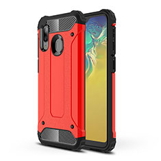 Coque Contour Silicone et Plastique Housse Etui Mat WL1 pour Samsung Galaxy A20e Rouge