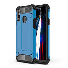 Coque Contour Silicone et Plastique Housse Etui Mat WL1 pour Samsung Galaxy A20s Bleu