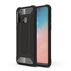 Coque Contour Silicone et Plastique Housse Etui Mat WL1 pour Samsung Galaxy A21 European Noir