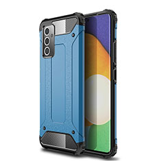 Coque Contour Silicone et Plastique Housse Etui Mat WL1 pour Samsung Galaxy A24 4G Bleu