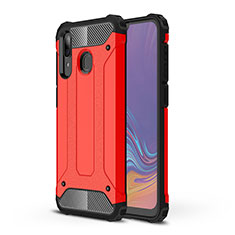 Coque Contour Silicone et Plastique Housse Etui Mat WL1 pour Samsung Galaxy A30 Rouge