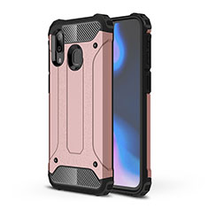 Coque Contour Silicone et Plastique Housse Etui Mat WL1 pour Samsung Galaxy A40 Or Rose