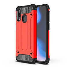 Coque Contour Silicone et Plastique Housse Etui Mat WL1 pour Samsung Galaxy A40 Rouge