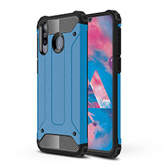 Coque Contour Silicone et Plastique Housse Etui Mat WL1 pour Samsung Galaxy A40s Bleu