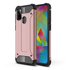 Coque Contour Silicone et Plastique Housse Etui Mat WL1 pour Samsung Galaxy M30s Or Rose