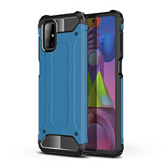 Coque Contour Silicone et Plastique Housse Etui Mat WL1 pour Samsung Galaxy M51 Bleu