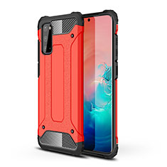 Coque Contour Silicone et Plastique Housse Etui Mat WL1 pour Samsung Galaxy S20 5G Rouge