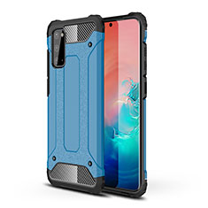 Coque Contour Silicone et Plastique Housse Etui Mat WL1 pour Samsung Galaxy S20 Bleu