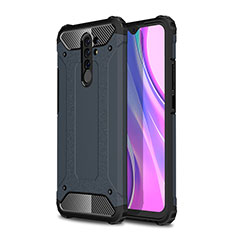 Coque Contour Silicone et Plastique Housse Etui Mat WL1 pour Xiaomi Poco M2 Bleu Royal