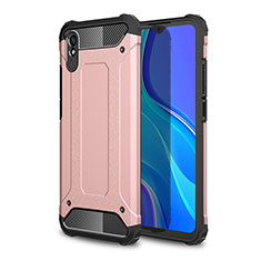 Coque Contour Silicone et Plastique Housse Etui Mat WL1 pour Xiaomi Redmi 9AT Or Rose