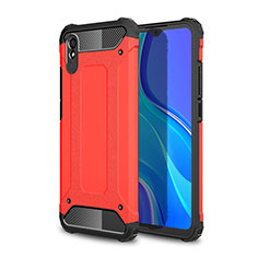 Coque Contour Silicone et Plastique Housse Etui Mat WL1 pour Xiaomi Redmi 9AT Rouge