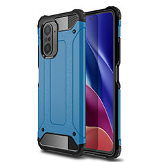 Coque Contour Silicone et Plastique Housse Etui Mat WL1 pour Xiaomi Redmi K40 Pro 5G Bleu