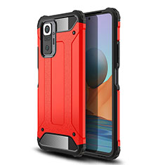 Coque Contour Silicone et Plastique Housse Etui Mat WL1 pour Xiaomi Redmi Note 10 Pro 4G Rouge